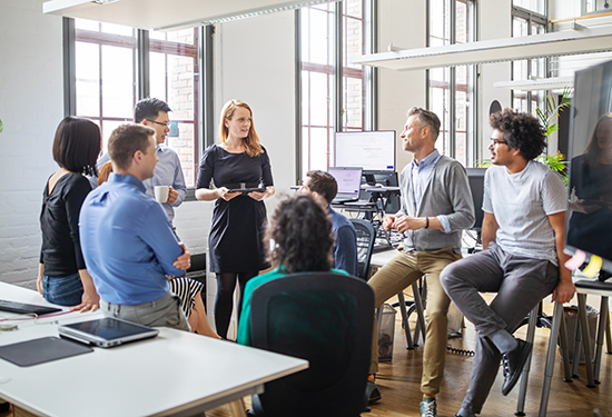 Employee group meeting focusing on key areas